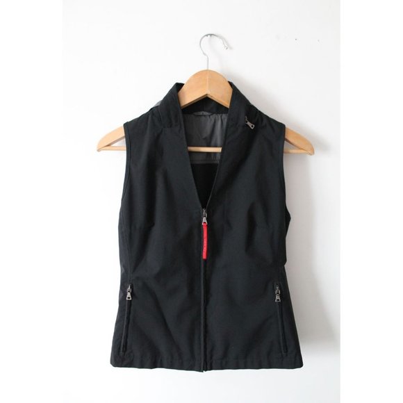 Prada Linea Rossa Vest 1990s Black Size IT 44 - Picture 1 of 9